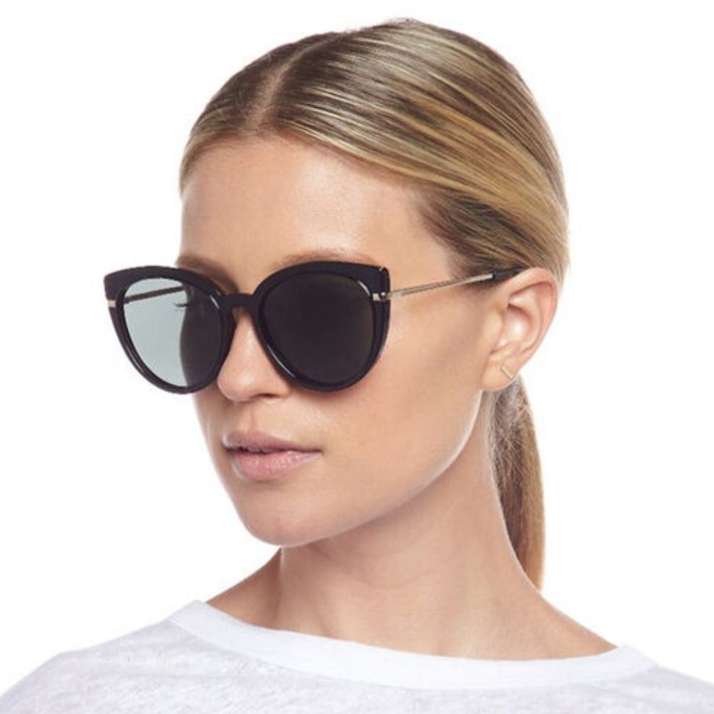 Le Specs Black Frames with Silver Detail Sunglasses